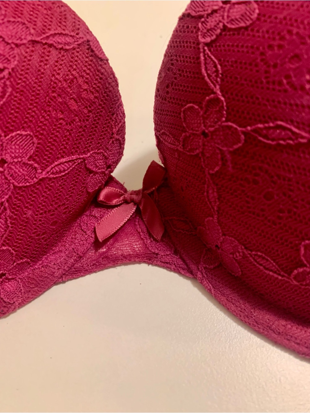 Sentiments Dark Pink Lace No-push Bra